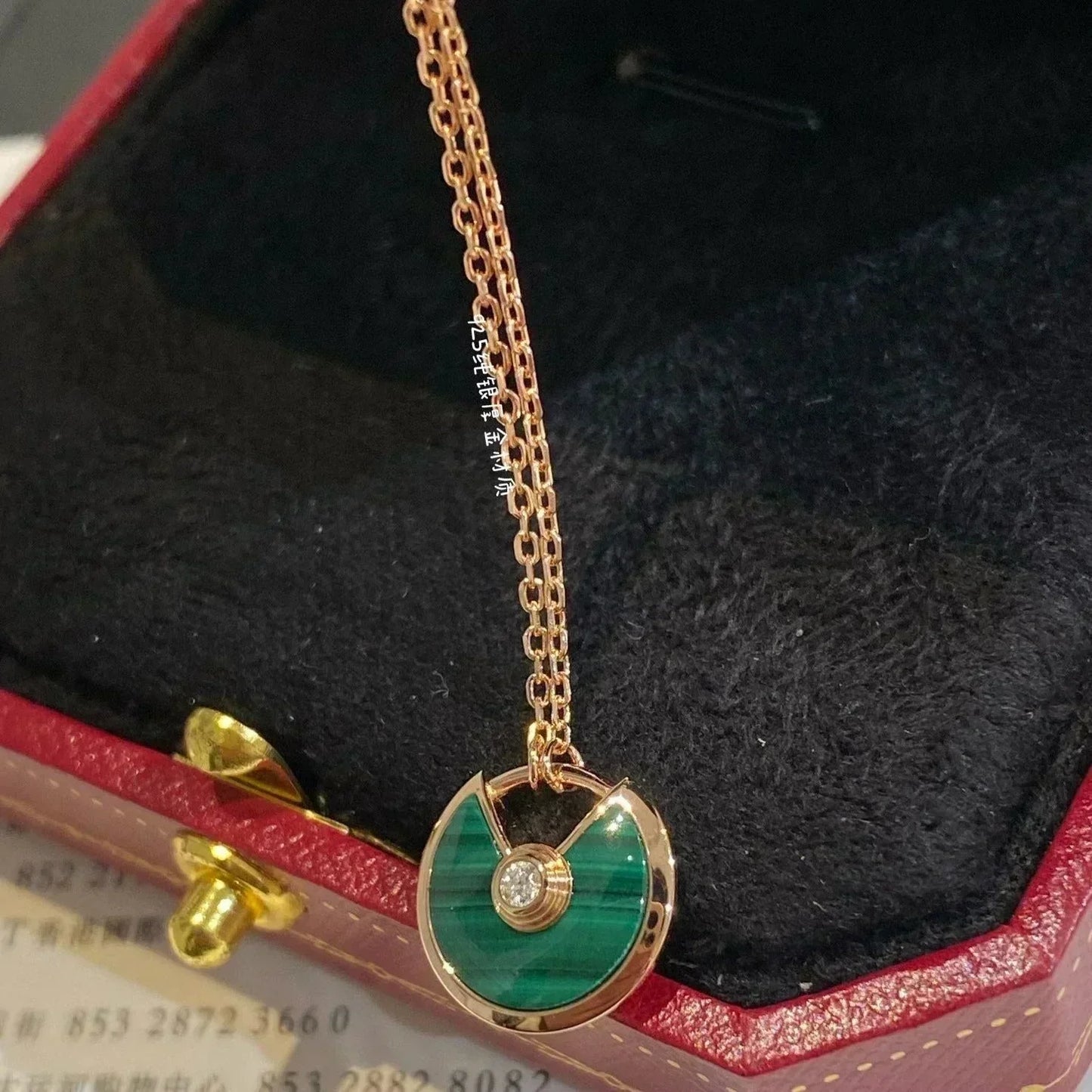 [Angela Jewellery]AMULETTE ROSE GOLD MALACHITE NECKLACE