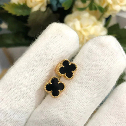 [Angela Jewellery]CLOVER MINI 9.5MM BLACK MOP EARRINGS