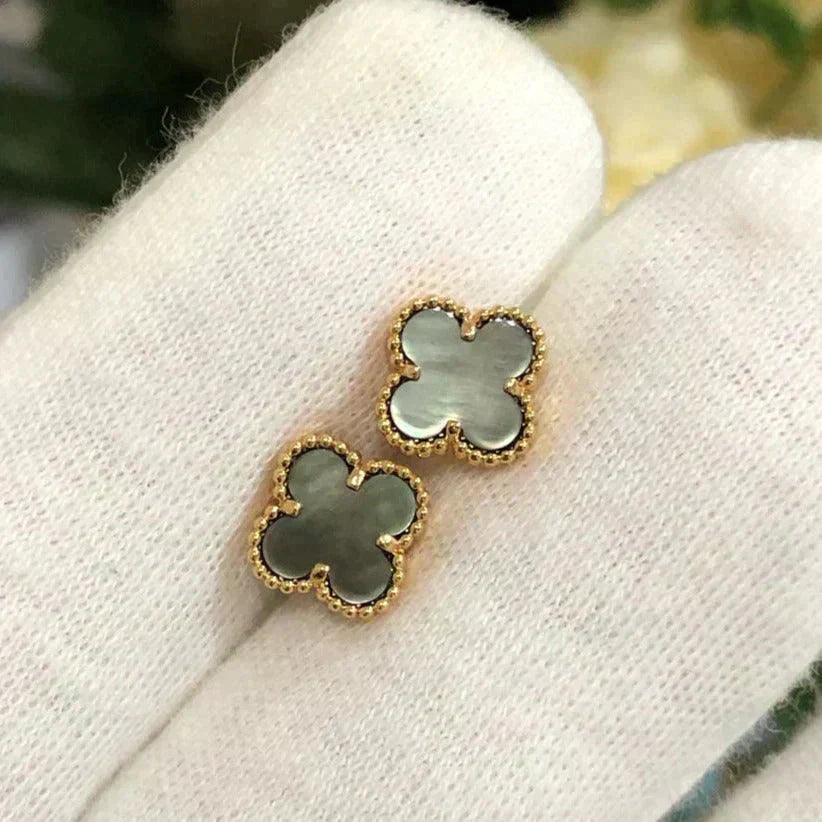 [Angela Jewellery]CLOVER MINI 9.5MM GRAY MOP EARRINGS