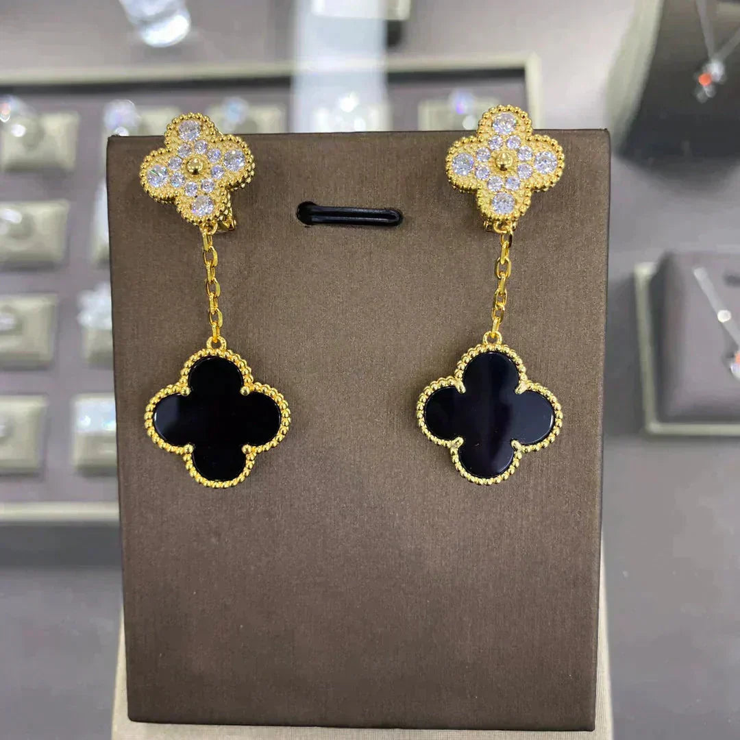 [Angela Jewellery]CLOVER  2 MOTIFS  DIAMOND  EARRINGS (MULTIPLE CHOICESç´