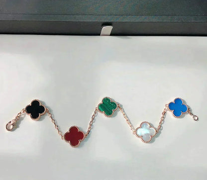 [Angela Jewellery]CLOVER 5 MOTIFS MULTICOLOR  BRACELET