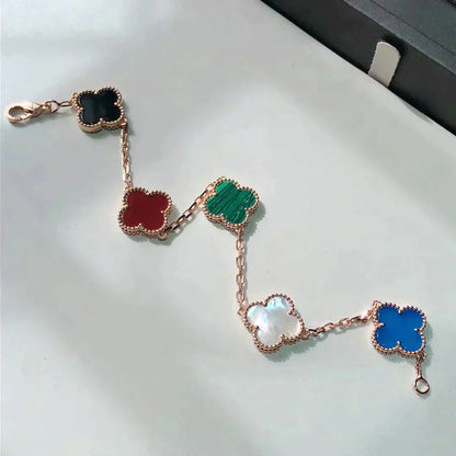 [Angela Jewellery]CLOVER 5 MOTIFS MULTICOLOR  BRACELET