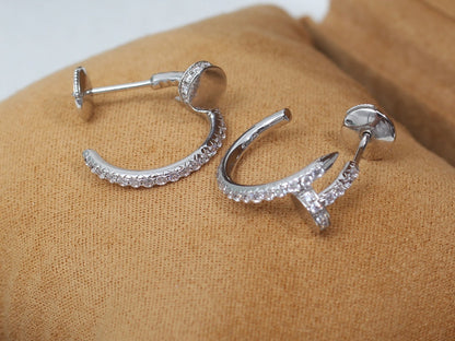 [Angela Jewellery]JUSTE EARRINGS 12.75MM SILVER DIAMOND