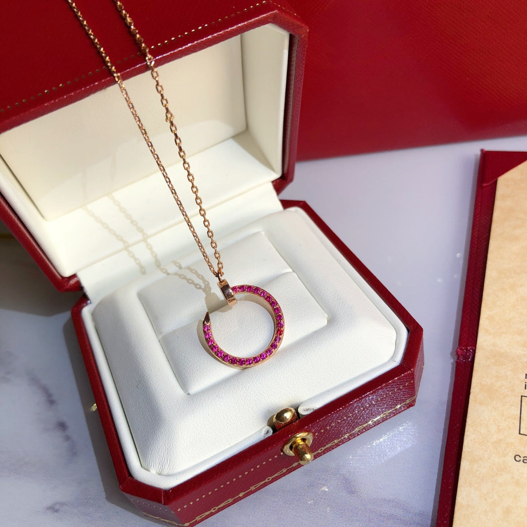 [Angela Jewellery]JUSTE NECKLACE GOLD RED DIAMONDS