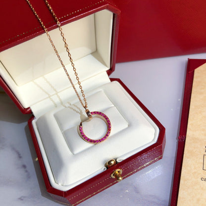 [Angela Jewellery]JUSTE NECKLACE GOLD RED DIAMONDS