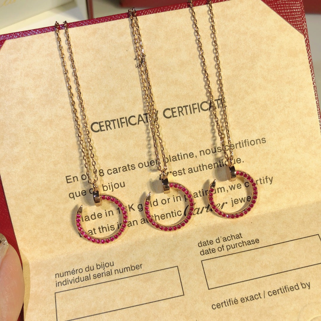 [Angela Jewellery]JUSTE NECKLACE GOLD RED DIAMONDS