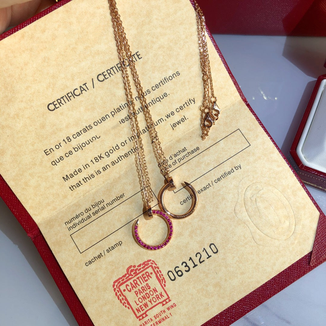 [Angela Jewellery]JUSTE NECKLACE GOLD RED DIAMONDS