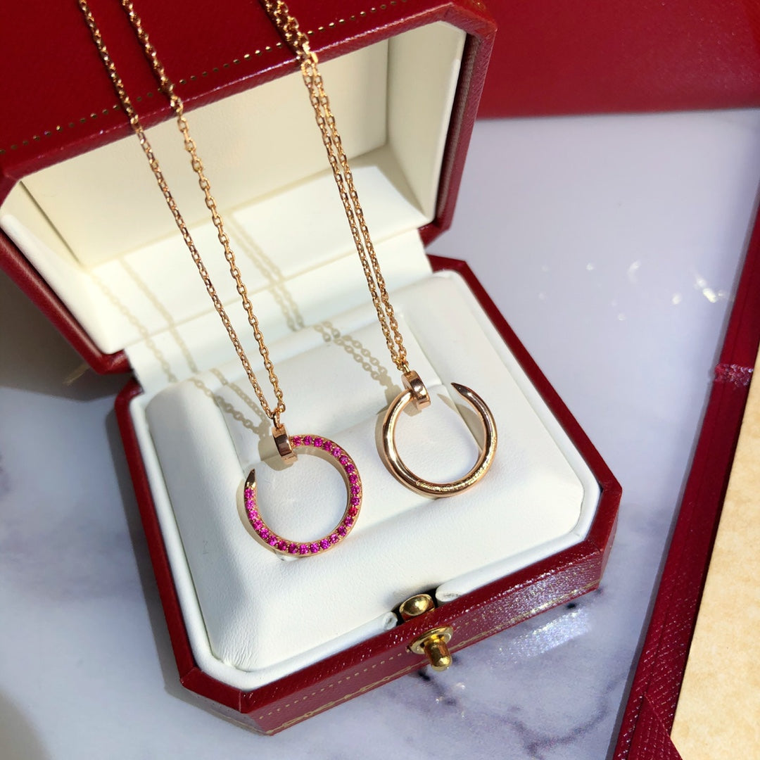 [Angela Jewellery]JUSTE NECKLACE GOLD RED DIAMONDS