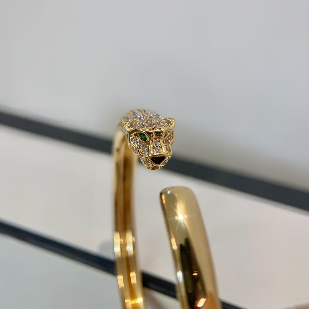 [Angela Jewellery]PANTHERE GOLD DIAMOND OPEN BRACELET