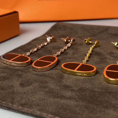 [Angela Jewellery]CHAINE VERSO BLACK CERAMIC EARRINGS