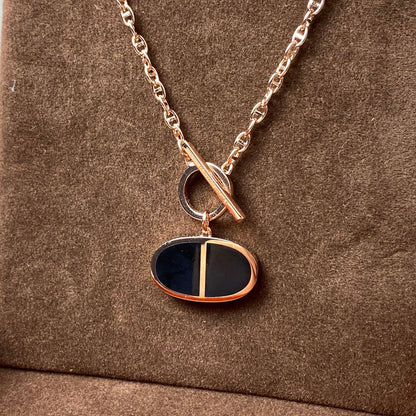 [Angela Jewellery]CHAINE VERSO BLACK CERAMIC NECKLACE