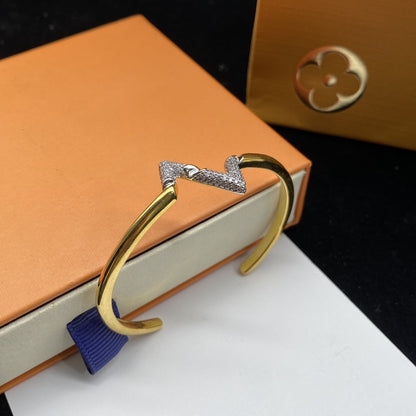 [Angela Jewellery]VOLTE UPSITE DOWN DIAMOND GOLD OPEN BRACELET