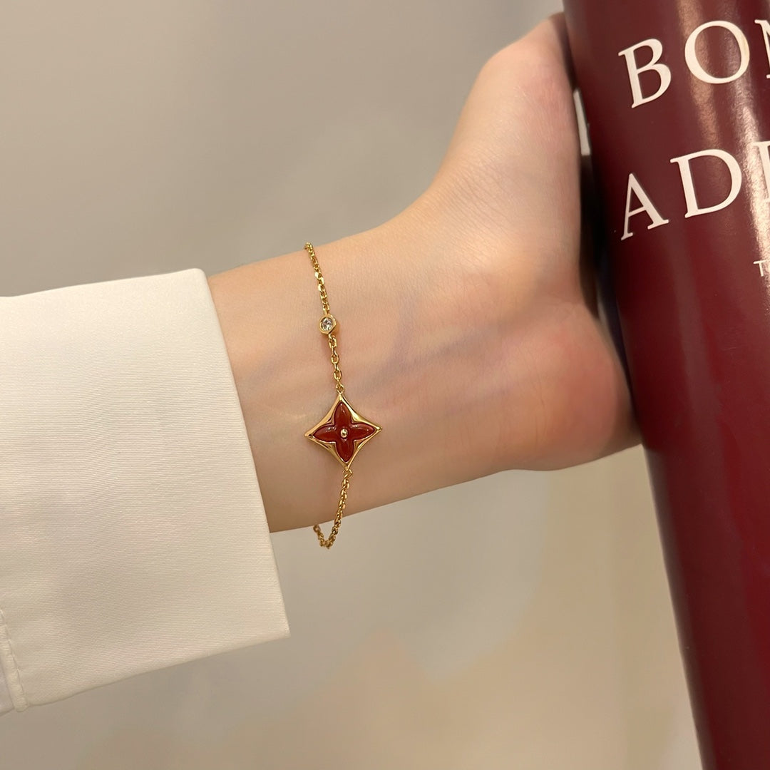 [Angela Jewellery]COLOR STAR CARNELIAN PINK GOLD DIAMOND BRACELET