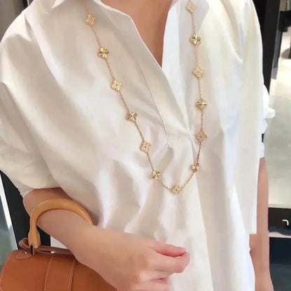 [Angela Jewellery]CLOVER 20 MOTIFS LASER DIAMOND NECKLACE