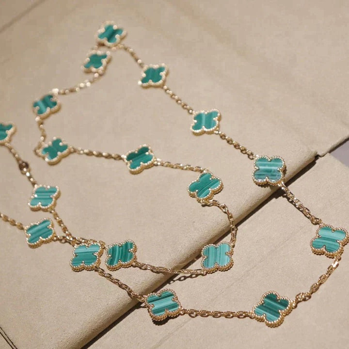 [Angela Jewellery]CLOVER 20 MOTIFS MALACHITE GOLD