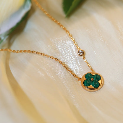 [Angela Jewellery]SUN PEDANT PINK GOLD 1 DIAMOND NECKLACE