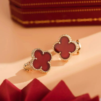 [Angela Jewellery]CLOVER MEDIUM 1 MOTIFS CARNELIAN  EARRINGS