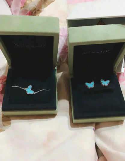 [Angela Jewellery]BUTTERFLY TURQUOISE EARRINGS SILVER