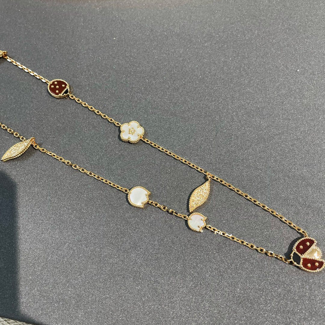[Angela Jewellery]LUCKY SPRING 15 MOTIFS GOLD NECKLACE