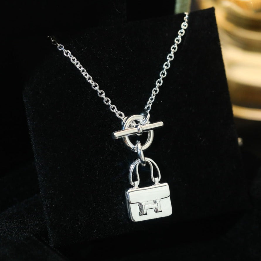[Angela Jewellery]POP H PEDANT SILVER NECKLACE