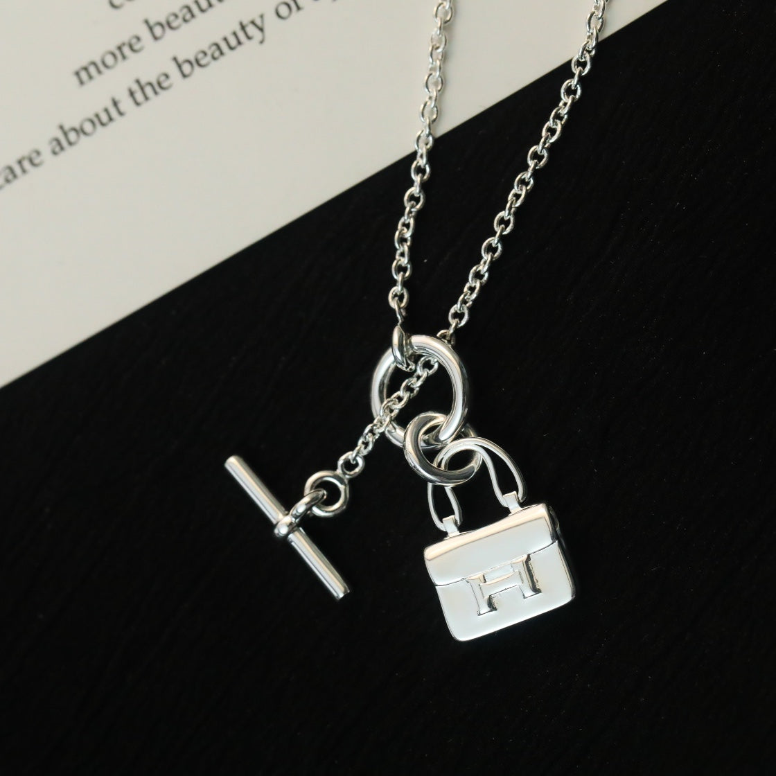 [Angela Jewellery]POP H PEDANT SILVER NECKLACE