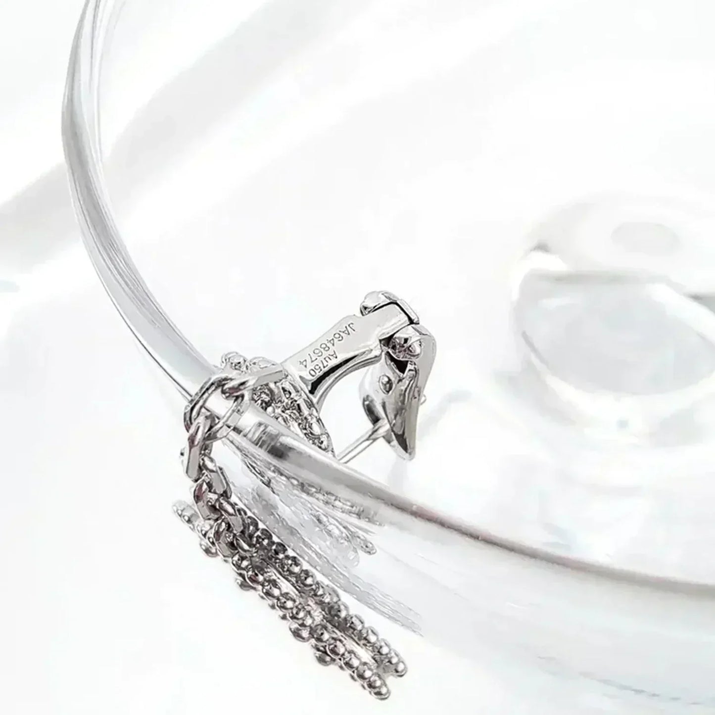 [Angela Jewellery]CLOVER 2 MOTIFS  DIAMOND ONYX EARRINGS SILVER