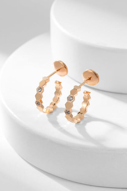 [Angela Jewellery]BEE LOVE DIAMOND HOOP EARRINGS