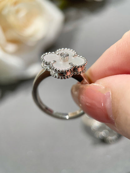[Angela Jewellery]CLOVER SILVER MOP DIAMOND RING