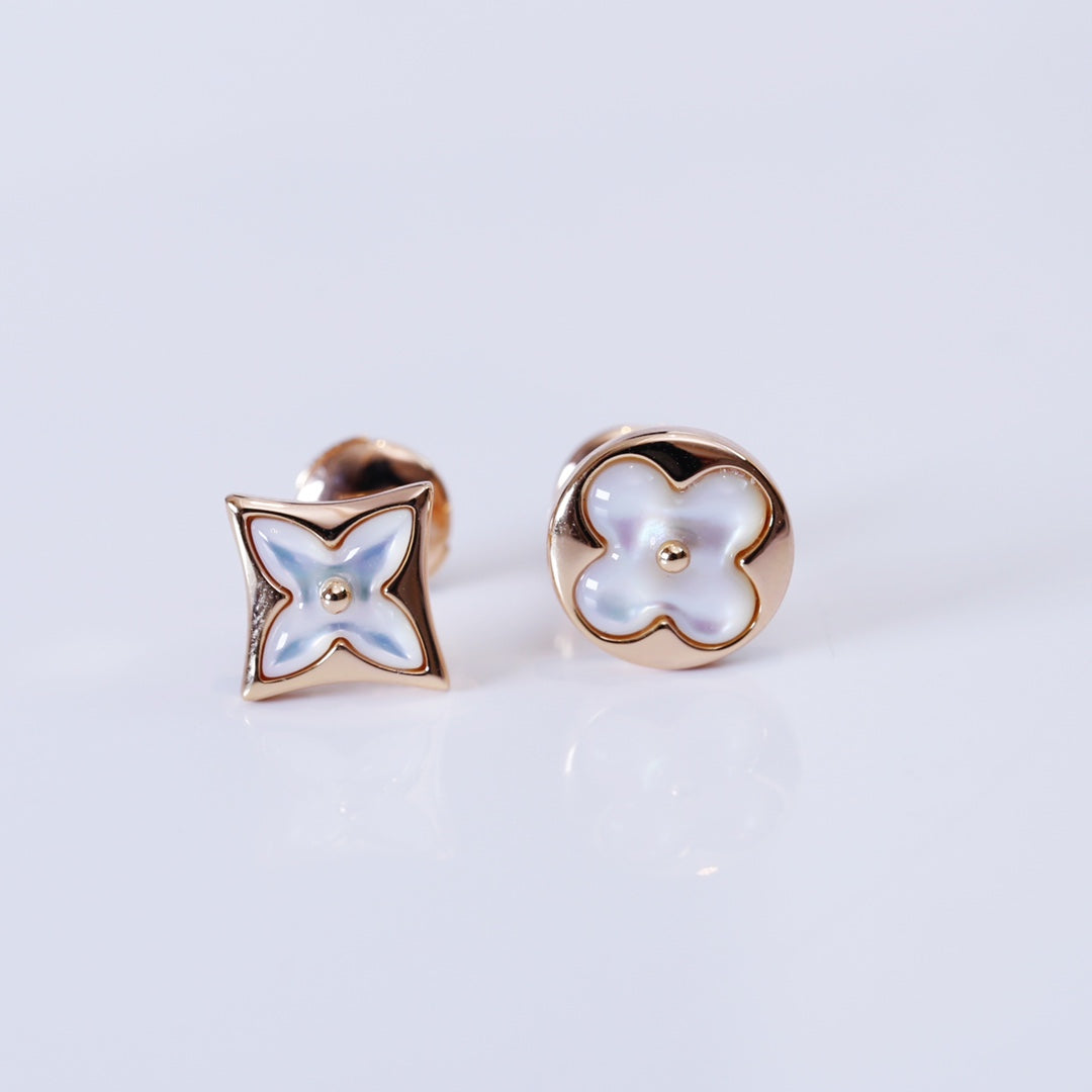[Angela Jewellery]STAR AND SUN PINK GOLD MOP STUD EARRINGS