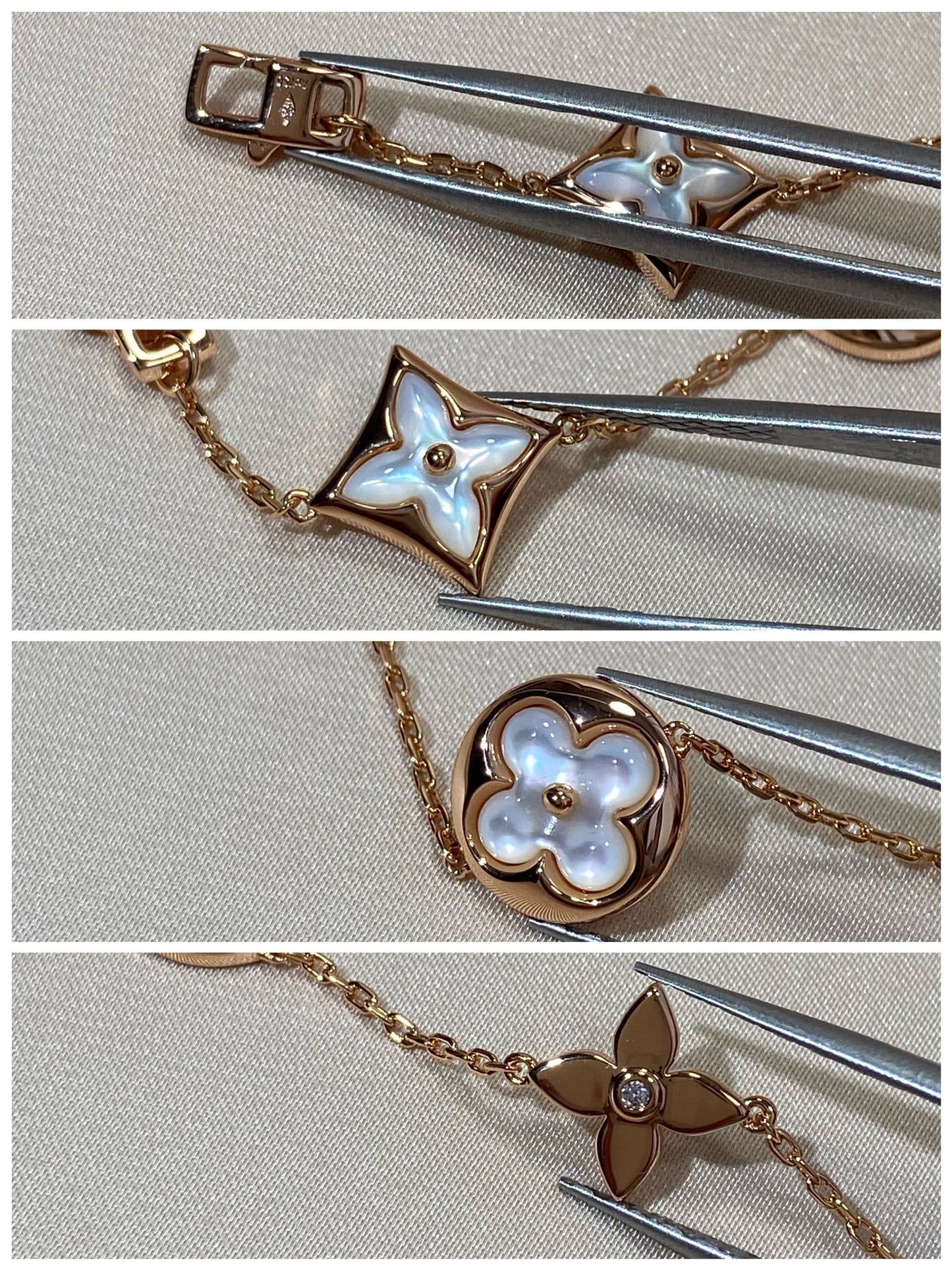 [Angela Jewellery]STAR AND SUN 5 MOTIF MOP PINK GOLD BRACELET