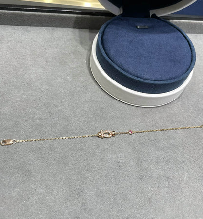 [Angela Jewellery]FORCE 10 DIAMOND CHAIN LINK PINK GOLD BRACELET