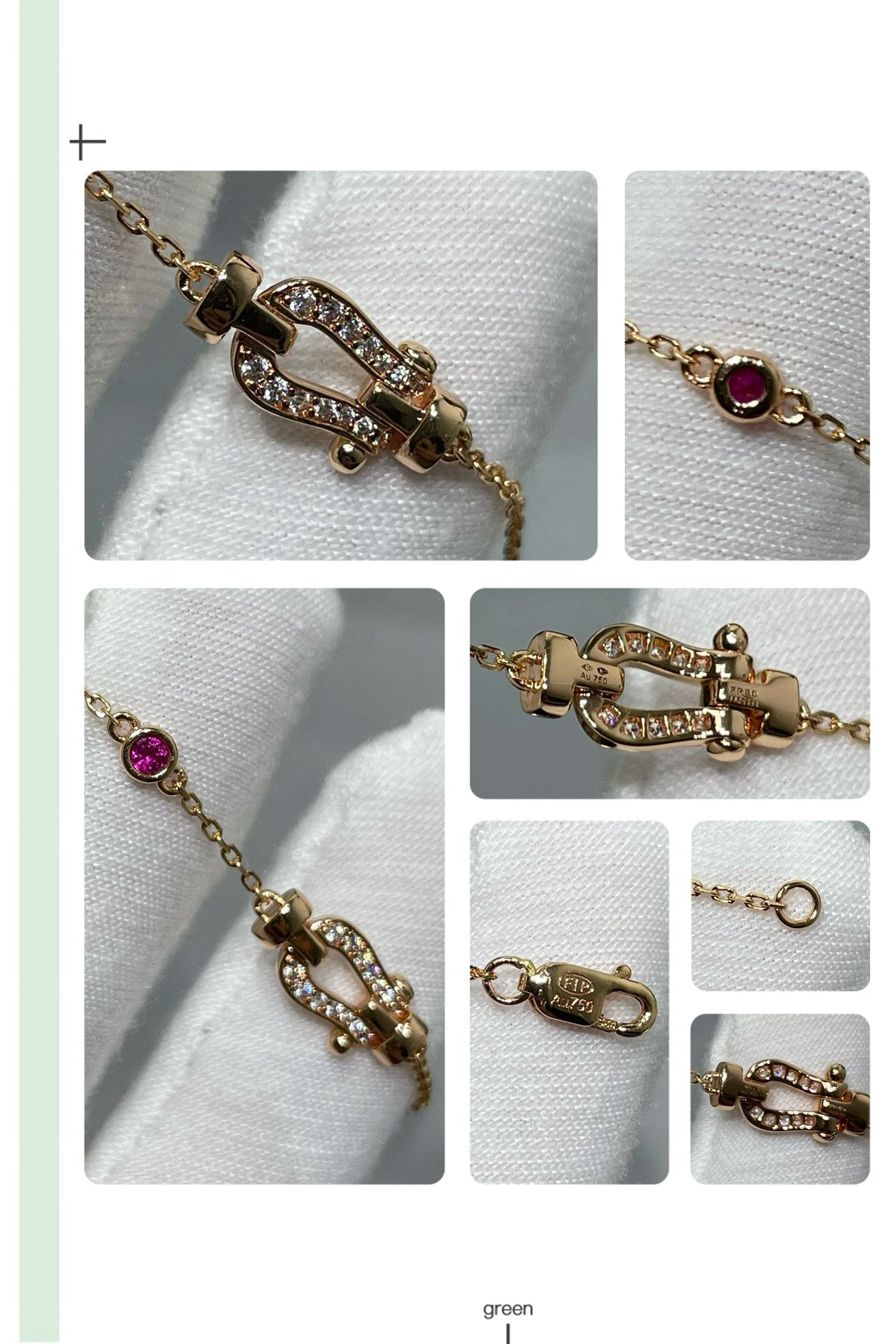 [Angela Jewellery]FORCE 10 DIAMOND CHAIN LINK PINK GOLD BRACELET