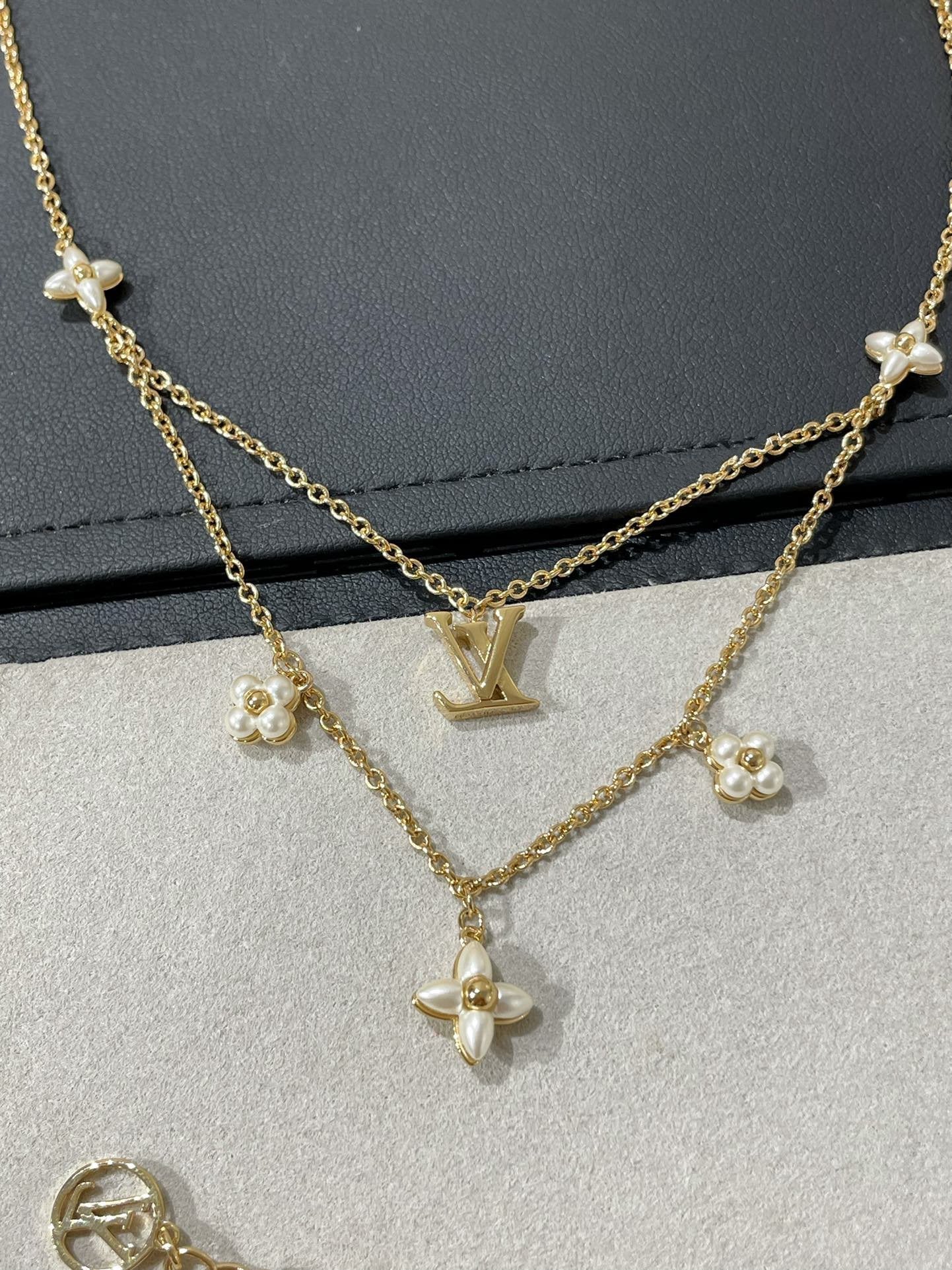 [Angela Jewellery]FLOWERGRAM GOLD MOP DOUBLE ROW NECKLACE