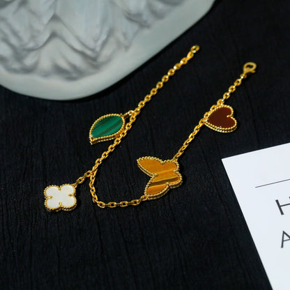 [Angela Jewellery]LUCKY SPRING 5 MOTIF GOLD BRACELET