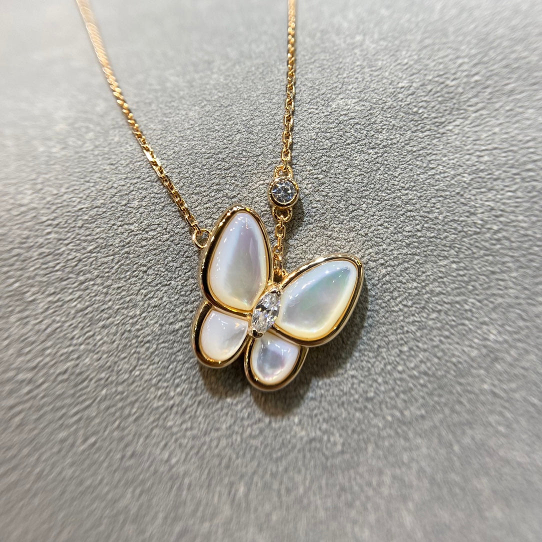 [Angela Jewellery]BUTTERFLY MOP DIAMOND NECKLACE