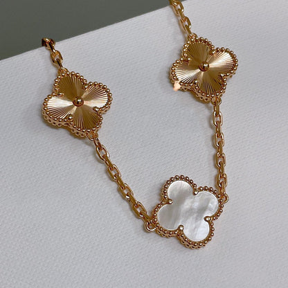 [Angela Jewellery]CLOVER BRACELET 5 MOTIF WHITE MOP PINK GOLD