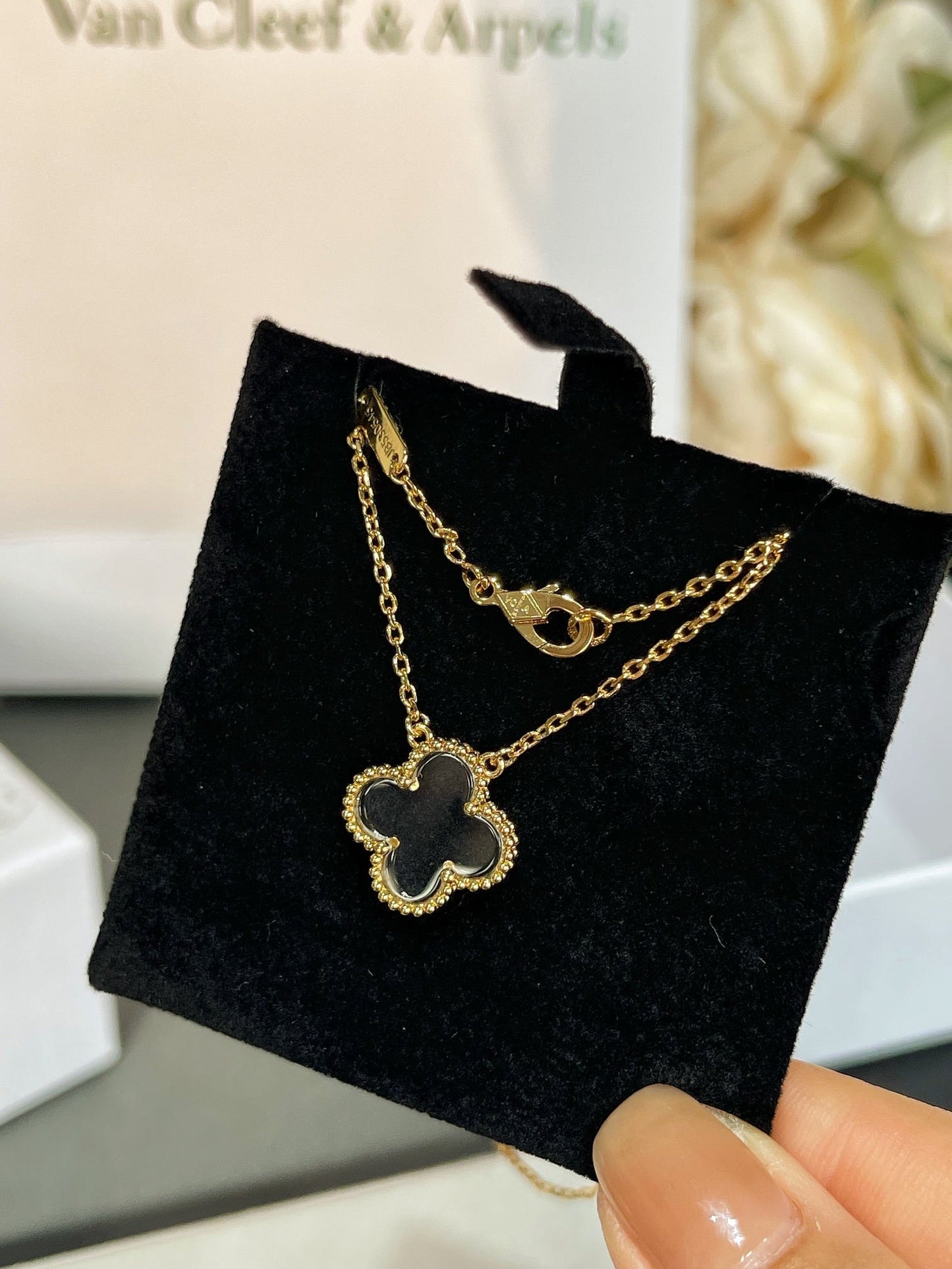 [Angela Jewellery]CLOVER ROCK CRYSTAL ROSE GOLD NECKLACE