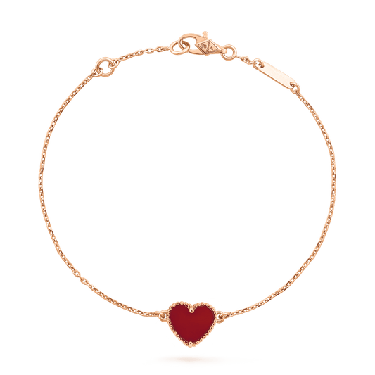 [Angela Jewellery]HEART CARNELIAN PINK GOLD BRACELET
