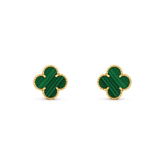 [Angela Jewellery]CLOVER MEDIUM 1 MOTIFS MALACHITE  EARRINGS
