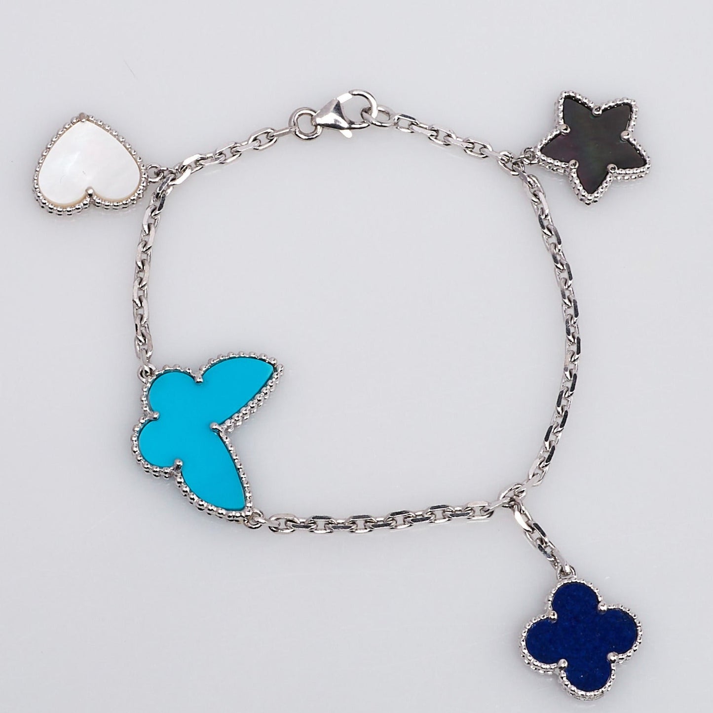 [Angela Jewellery]LUCKY SPRING SILVER BRACELET 4 MOTIF