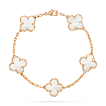 [Angela Jewellery]CLOVER  5 MOTIF WHITE MOP BRACELET