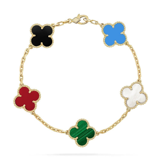 [Angela Jewellery]CLOVER 5 MOTIFS MULTICOLOR  BRACELET