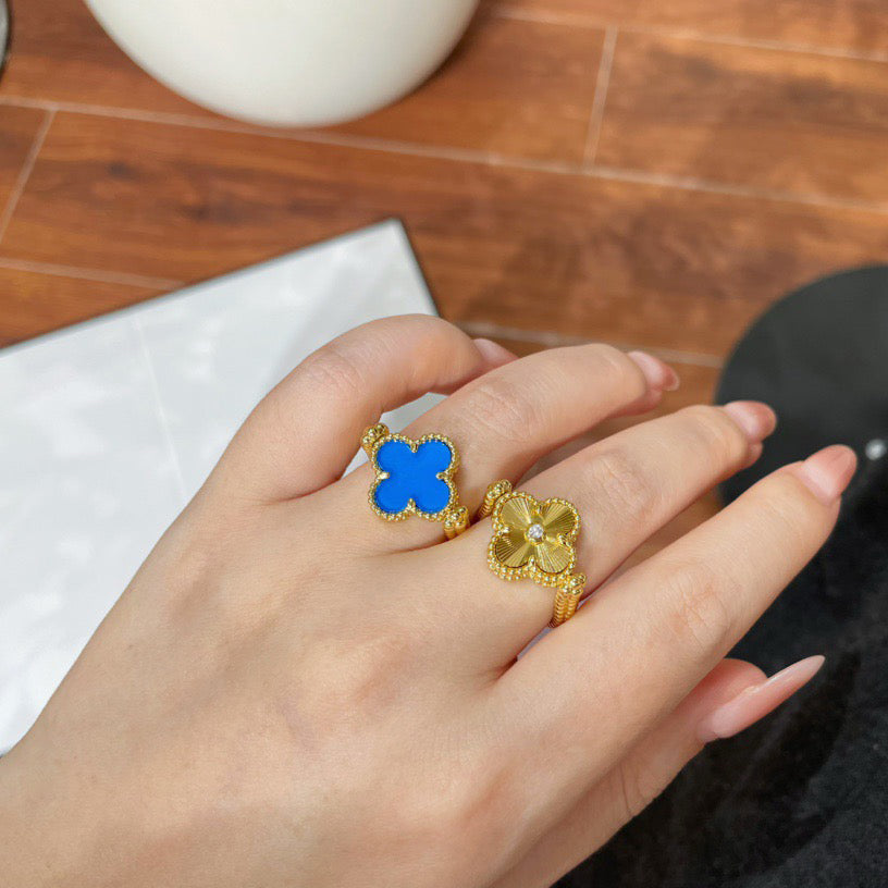 [Angela Jewellery]CLOVER RIVERSIBLE BLUE AGATE RING