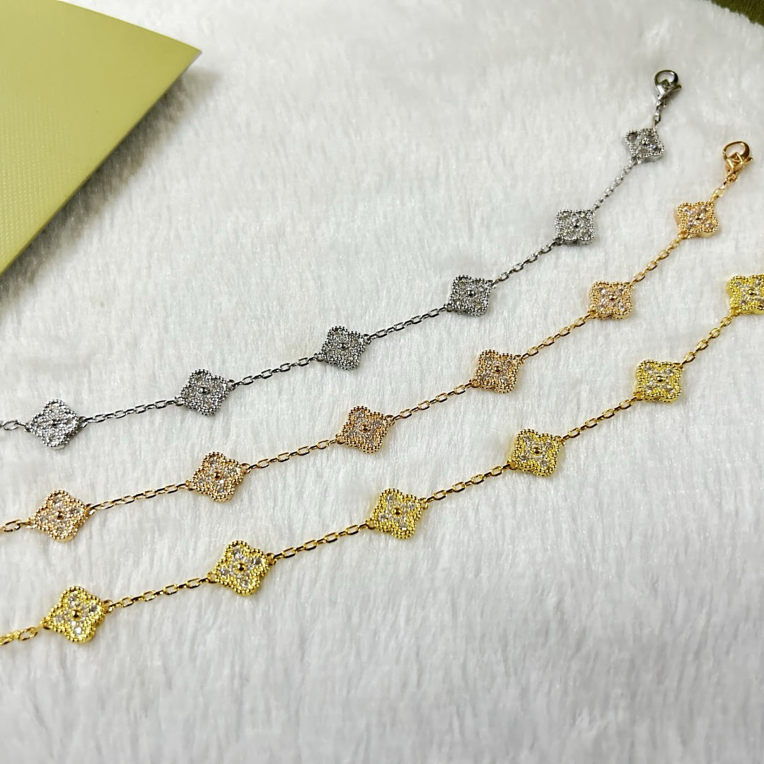 [Angela Jewellery]CLOVER 6 MOTIF DIAMOND BRACELET