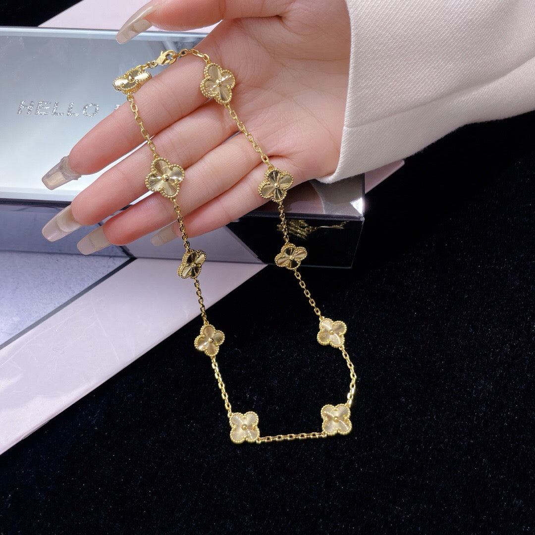 [Angela Jewellery]CLOVER 10 MOTIFS LASER NECKLACE