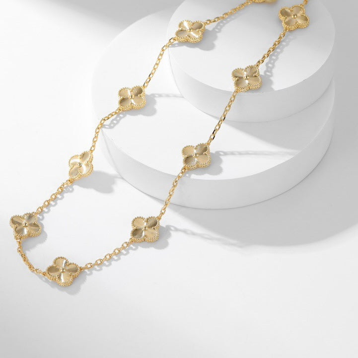 [Angela Jewellery]CLOVER 10 MOTIFS LASER NECKLACE
