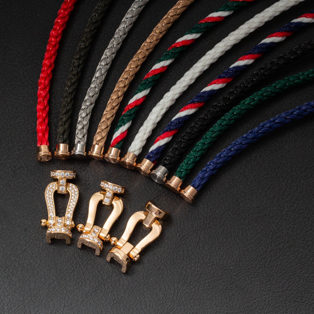 [Angela Jewellery]FORCE LARGE HORSESHOE HALF DIAMOND BRACELET ROSE GOLD