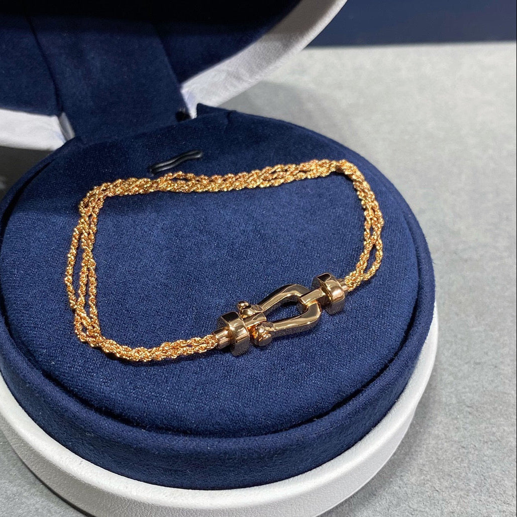 [Angela Jewellery]FORCE SMALL HORSESHOE  DIAMOND CHAIN ROPE BRACELET