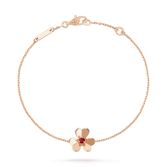 [Angela Jewellery]FRIVOLE GOLD FLOWER PINK MALACHITE BRACELET