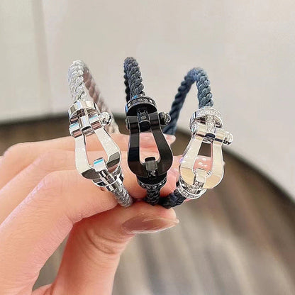 [Angela Jewellery]FORCE LARGE HORSESHOE FULL DIAMOND BRACELET ROSE GOLD